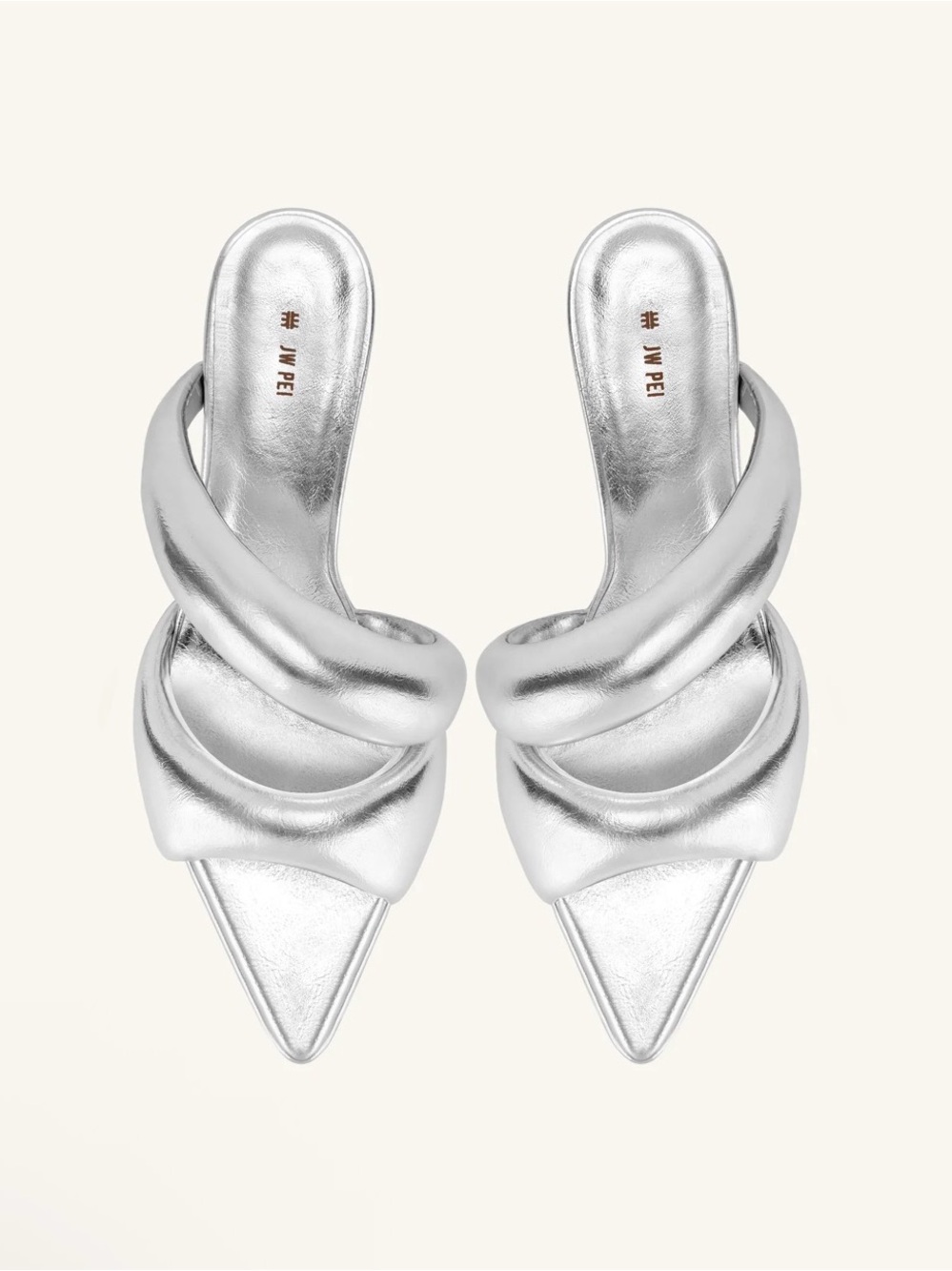 JW PEI Sara Mule in Silver Size 38 (7.5)